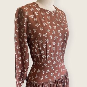 1940s novelty print dress - Size Small